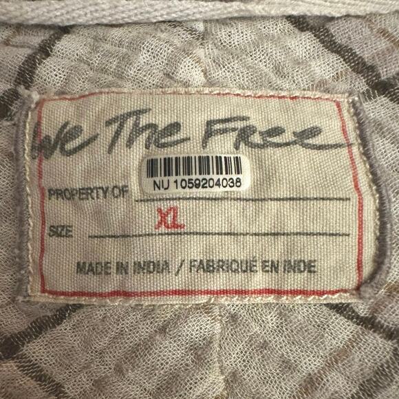 Free People Oversized Bohemian Grunge 90s Fall Cardiff Plaid Top Shirt Size XL - Picture 8 of 10